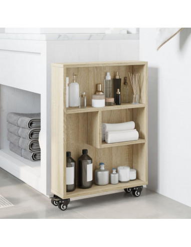 Carrello Stretto Rovere Sonoma 48x13x68 cm in Truciolato