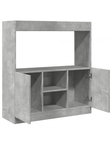 Credenza Grigio Cemento 92x33x100 cm in Legno Multistrato