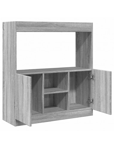 Credenza Grigio Sonoma 92x33x100 cm in Legno Multistrato