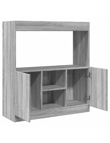 Credenza Grigio Sonoma 92x33x100 cm in Legno Multistrato