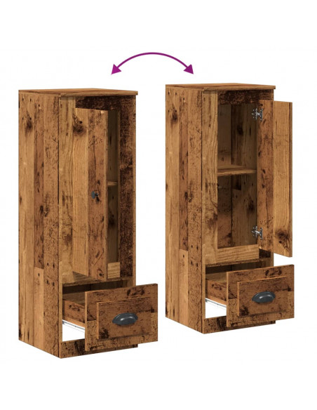 Credenza Legno Antico 36x35,5x103,5 cm in Legno Multistrato
