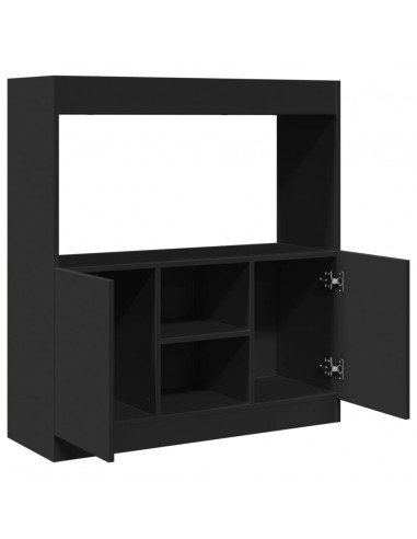 Credenza Nera 92x33x100 cm in Legno Multistrato