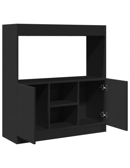Credenza Nera 92x33x100 cm in Legno Multistrato