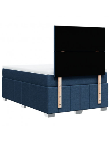 Giroletto a Molle con Materasso Blu 120x190 cm in Tessuto