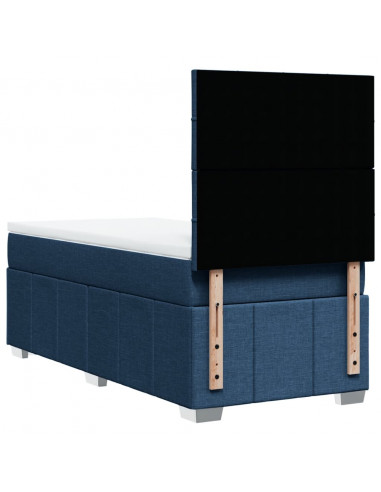 Giroletto a Molle con Materasso Blu 90x190 cm in Tessuto