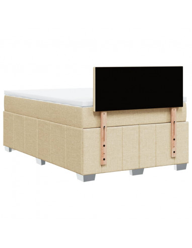 Giroletto a Molle con Materasso Crema 120x190 cm in Tessuto