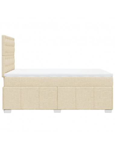 Giroletto a Molle con Materasso Crema 120x190 cm in Tessuto