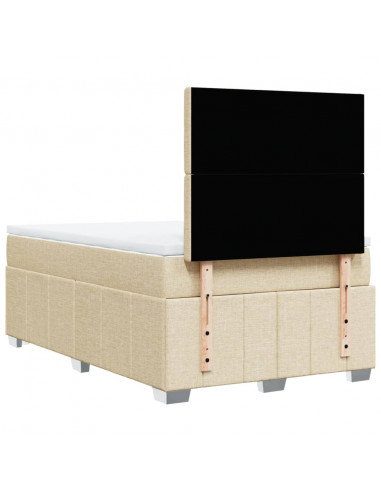 Giroletto a Molle con Materasso Crema 120x190 cm in Tessuto