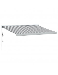 Tenda da Sole Antracite e Bianca 3x2,5 m Tessuto e Alluminio