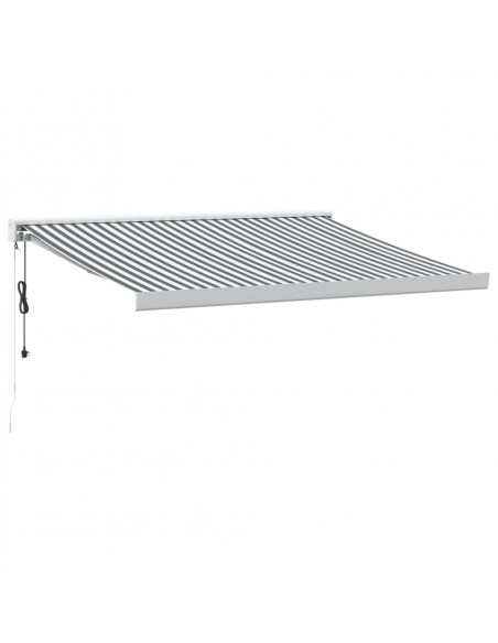 Tenda da Sole Antracite e Bianca 3x2,5 m Tessuto e Alluminio