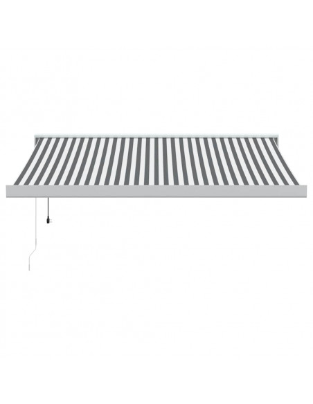 Tenda da Sole Antracite e Bianca 3x2,5 m Tessuto e Alluminio