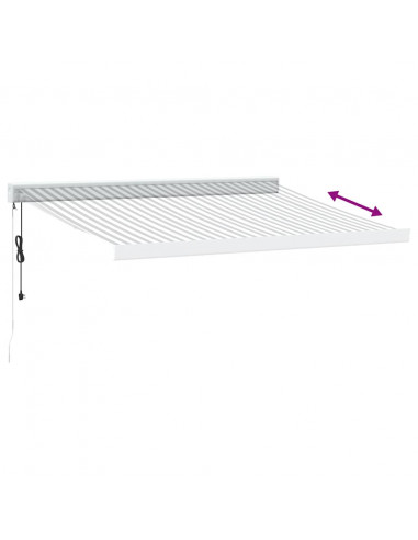 Tenda da Sole Antracite e Bianca 3x2,5 m Tessuto e Alluminio