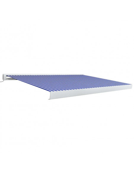 Tenda a Cassonetto Motorizzata 350x250 cm Blu e Bianco