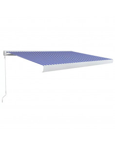 Tenda a Cassonetto Manuale 350x250 cm Blu e Bianca