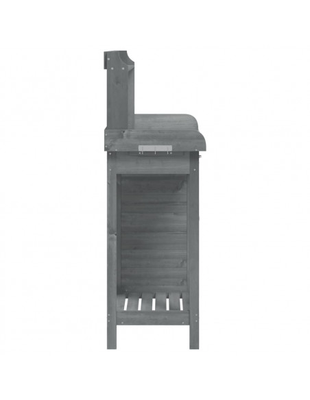 Tavolo Invaso con Mobile Grigio 110,5x45x124,5cm Massello Abete