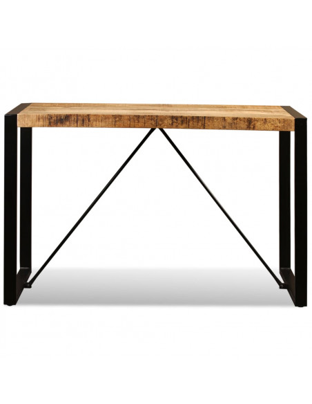 Tavolo da Pranzo in Legno Massello di Mango Grezzo 120 cm