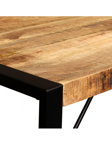 Tavolo da Pranzo in Legno Massello di Mango Grezzo 120 cm