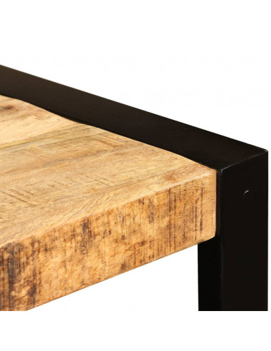 Tavolo da Pranzo in Legno Massello di Mango Grezzo 120 cm