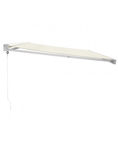 Tenda da Sole Retrattile Crema 5x3 m in Tessuto e Alluminio