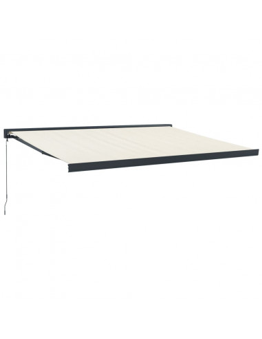 | Tenda retrattile | Blu e Bianco con Struttura Bianca 4,5 × 3 m