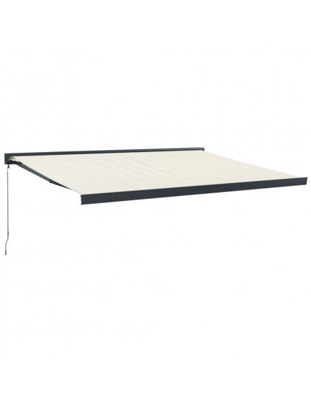 | Tenda retrattile | Blu e Bianco con Struttura Bianca 4,5 × 3 m