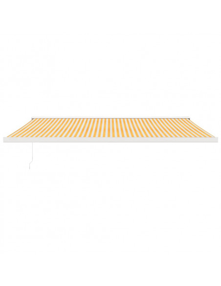 Tenda Sole Retrattile Gialla e Bianca 5x3 m Tessuto e Alluminio
