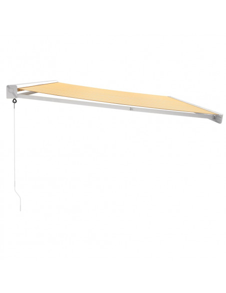 Tenda Sole Retrattile Gialla e Bianca 5x3 m Tessuto e Alluminio