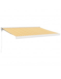 Tenda Retrattile Gialla e Bianca 3x2,5 m in Tessuto e Alluminio