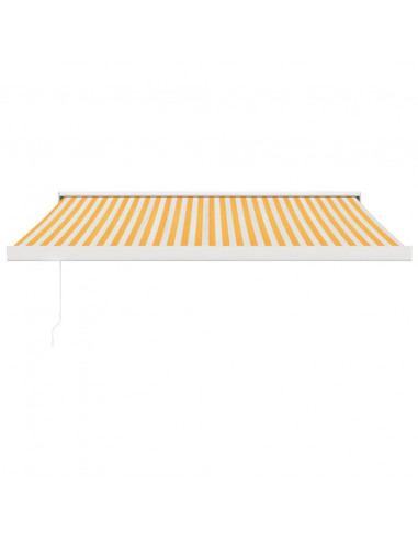 Tenda Retrattile Gialla e Bianca 3x2,5 m in Tessuto e Alluminio