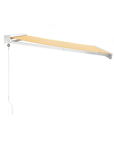 Tenda Retrattile Gialla e Bianca 3x2,5 m in Tessuto e Alluminio