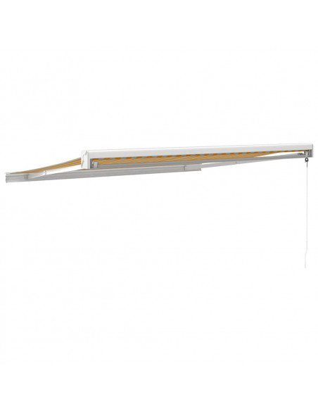 Tenda Retrattile Gialla e Bianca 3x2,5 m in Tessuto e Alluminio
