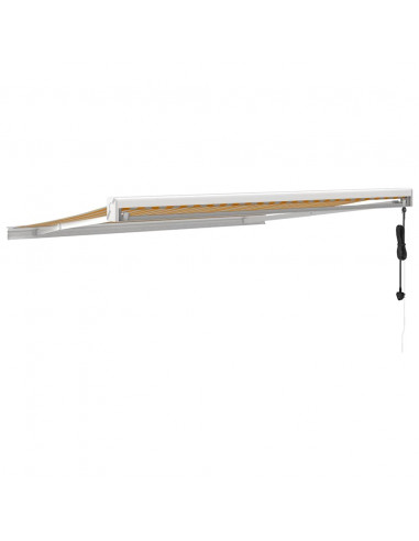 Tenda Retrattile Gialla e Bianca 3x2,5 m in Tessuto e Alluminio