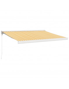 Tenda Retrattile Gialla e Bianca 3,5x2,5 m Tessuto e Alluminio