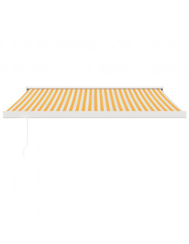 Tenda Retrattile Gialla e Bianca 3,5x2,5 m Tessuto e Alluminio