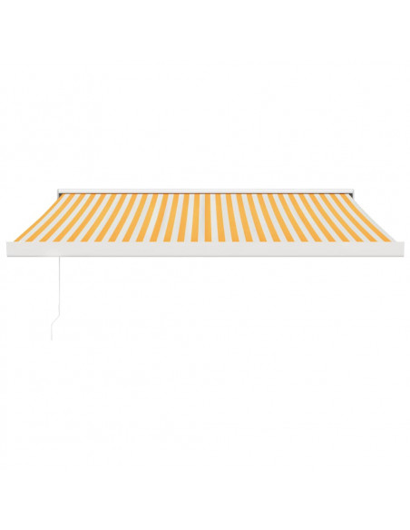 Tenda Retrattile Gialla e Bianca 3,5x2,5 m Tessuto e Alluminio