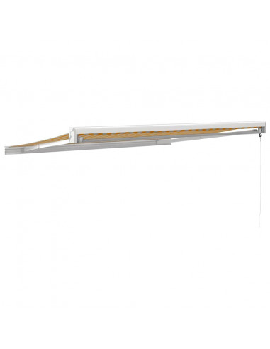 Tenda Retrattile Gialla e Bianca 3,5x2,5 m Tessuto e Alluminio