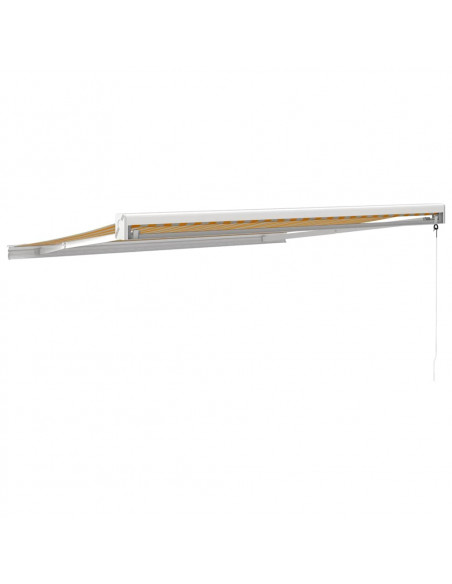 Tenda Retrattile Gialla e Bianca 3,5x2,5 m Tessuto e Alluminio
