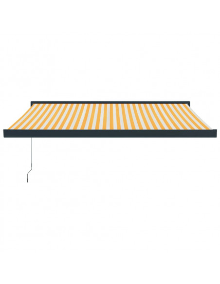 Tenda Retrattile Gialla e Bianca 3,5x2,5 m Tessuto e Alluminio