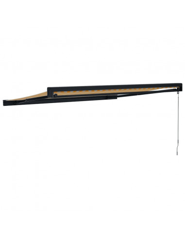 Tenda Retrattile Gialla e Bianca 3,5x2,5 m Tessuto e Alluminio