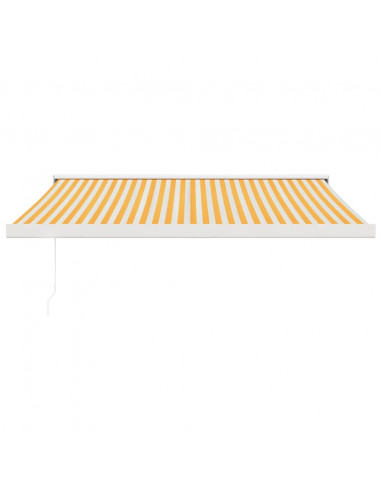 Tenda Retrattile Gialla e Bianca 3,5x2,5 m Tessuto e Alluminio