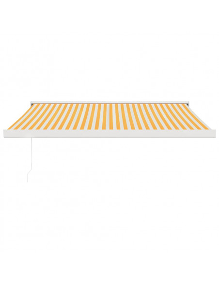 Tenda Retrattile Gialla e Bianca 3,5x2,5 m Tessuto e Alluminio