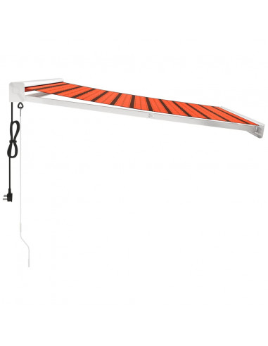 Tenda Retrattile Arancione Marrone 3x2,5 m Tessuto e Alluminio