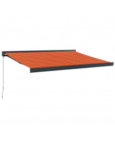 Tenda Retrattile Arancione Marrone 3,5x2,5m Tessuto e Alluminio