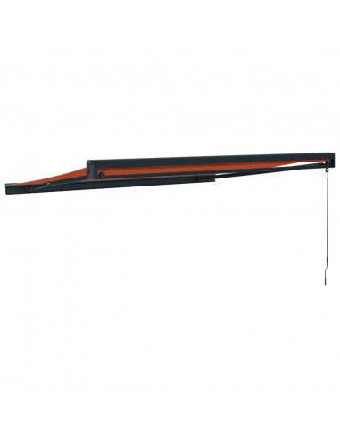 Tenda Retrattile Arancione Marrone 3,5x2,5m Tessuto e Alluminio