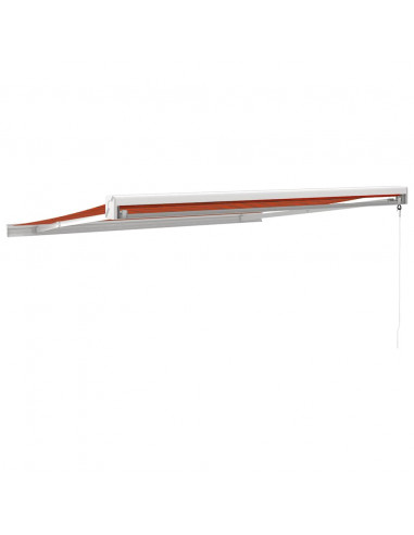 Tenda Retrattile Arancione Marrone 3,5x2,5m Tessuto e Alluminio
