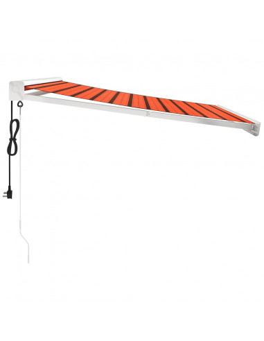 Tenda Retrattile Arancione Marrone 3,5x2,5m Tessuto e Alluminio