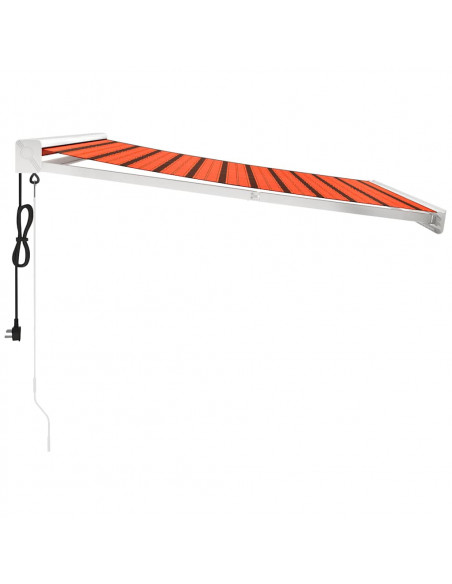 Tenda Retrattile Arancione Marrone 3,5x2,5m Tessuto e Alluminio