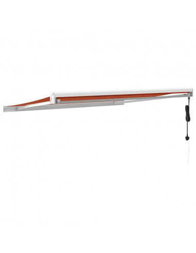 Tenda Retrattile Arancione Marrone 3,5x2,5m Tessuto e Alluminio