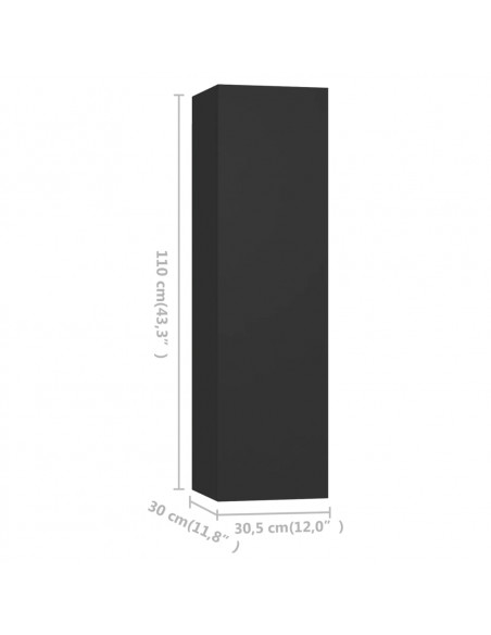 Set di Mobili Porta TV 3 pz Nero in Legno Multistrato