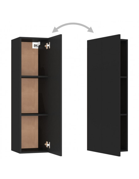 Set di Mobili Porta TV 3 pz Nero in Legno Multistrato